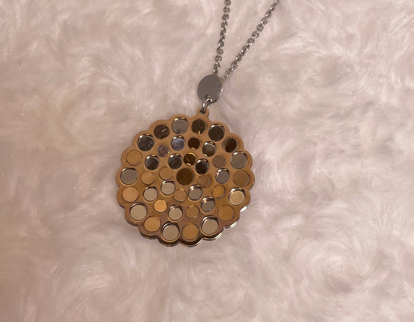 Silver & Rose Gold-Plated Fancy Pendant