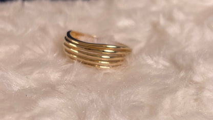 14ct Yellow Gold Five Row Ring