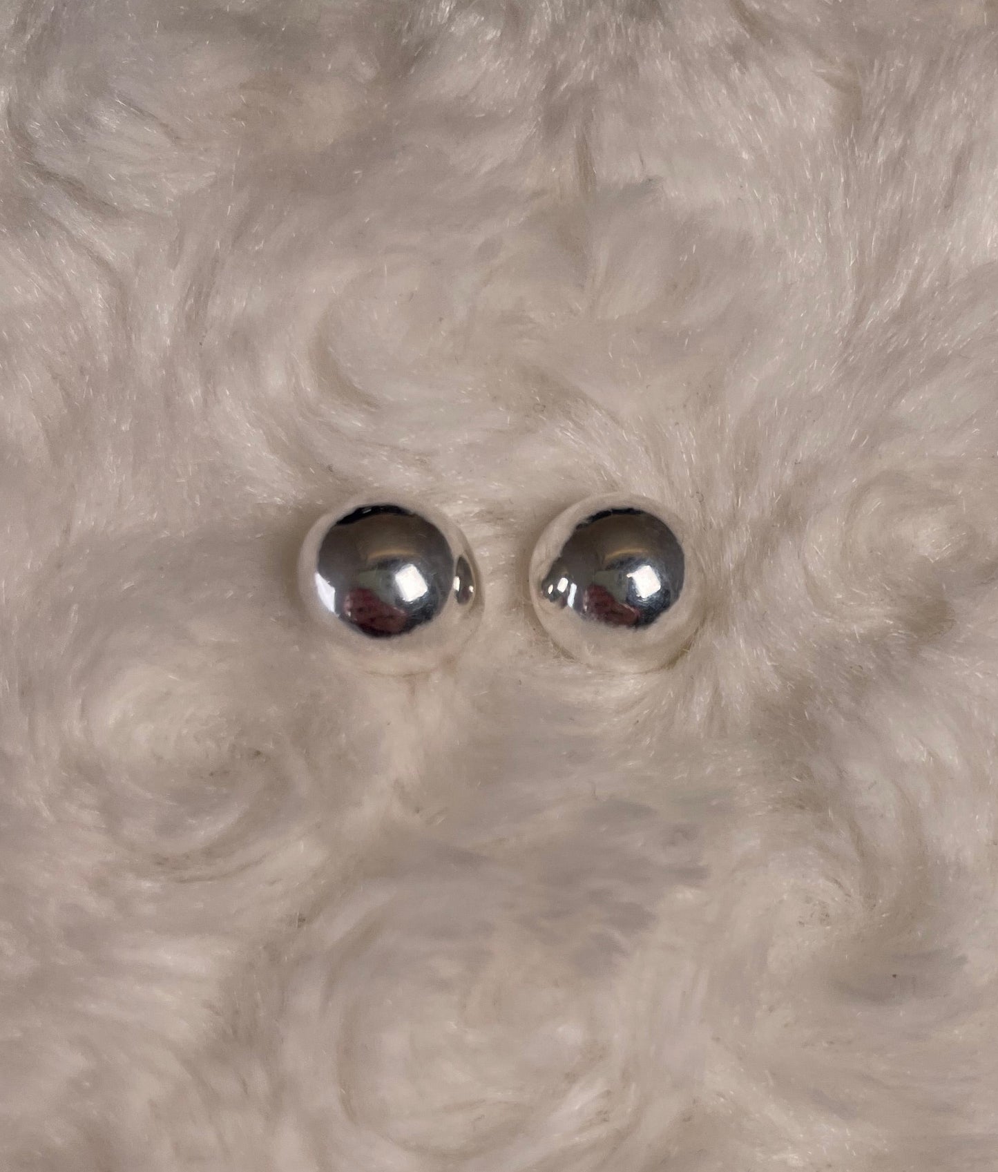 Rhodium-Plated Silver Bold Ball Stud Earrings