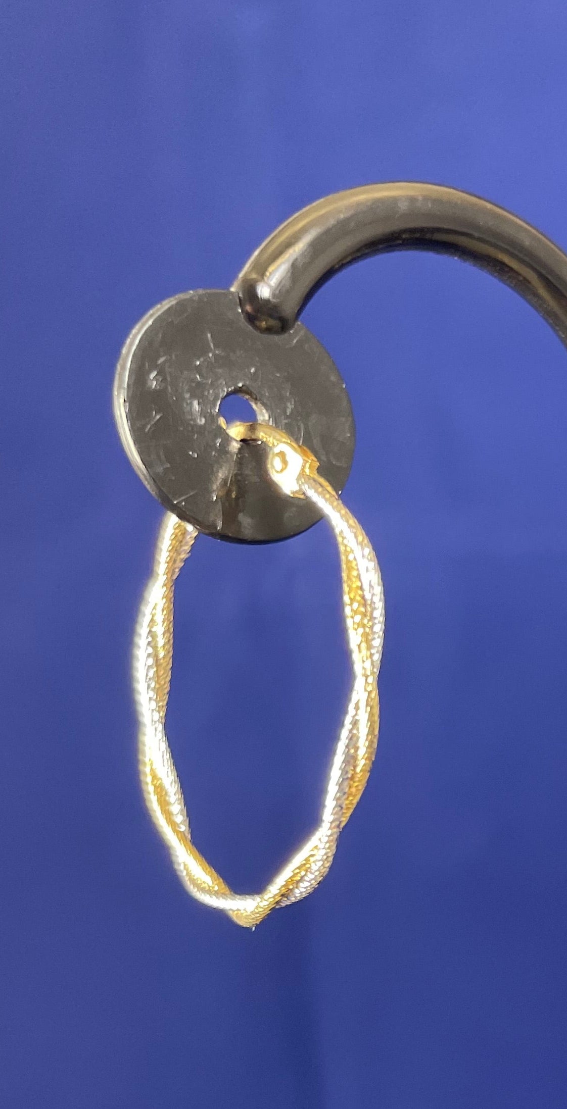 9ct White & Yellow Gold Twisted Wire Hoop Earrings