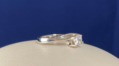 Brilliant Cut Cubic Zirconia Twist Shoulder Ring