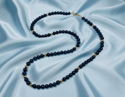 Sapphire & 9ct Yellow Gold Beaded Necklace
