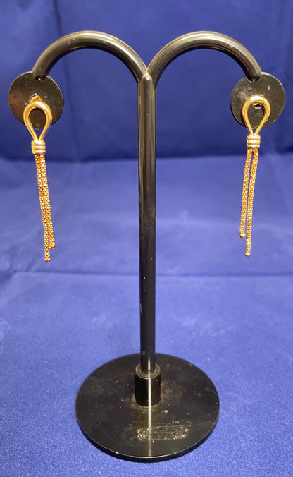 9ct Yellow Gold Lantern Link Drop Earrings