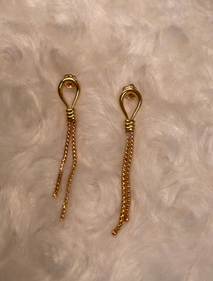 9ct Yellow Gold Lantern Link Drop Earrings