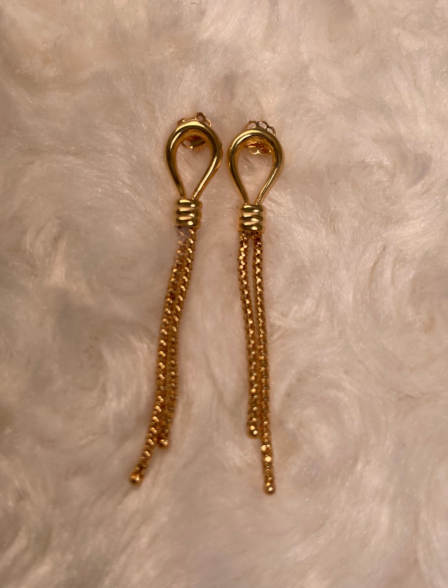 9ct Yellow Gold Lantern Link Drop Earrings