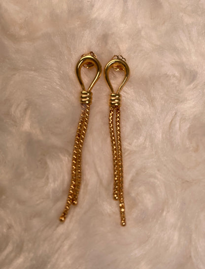 9ct Yellow Gold Lantern Link Drop Earrings