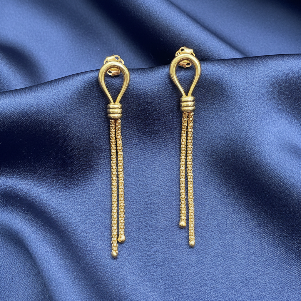 9ct Yellow Gold Lantern Link Drop Earrings