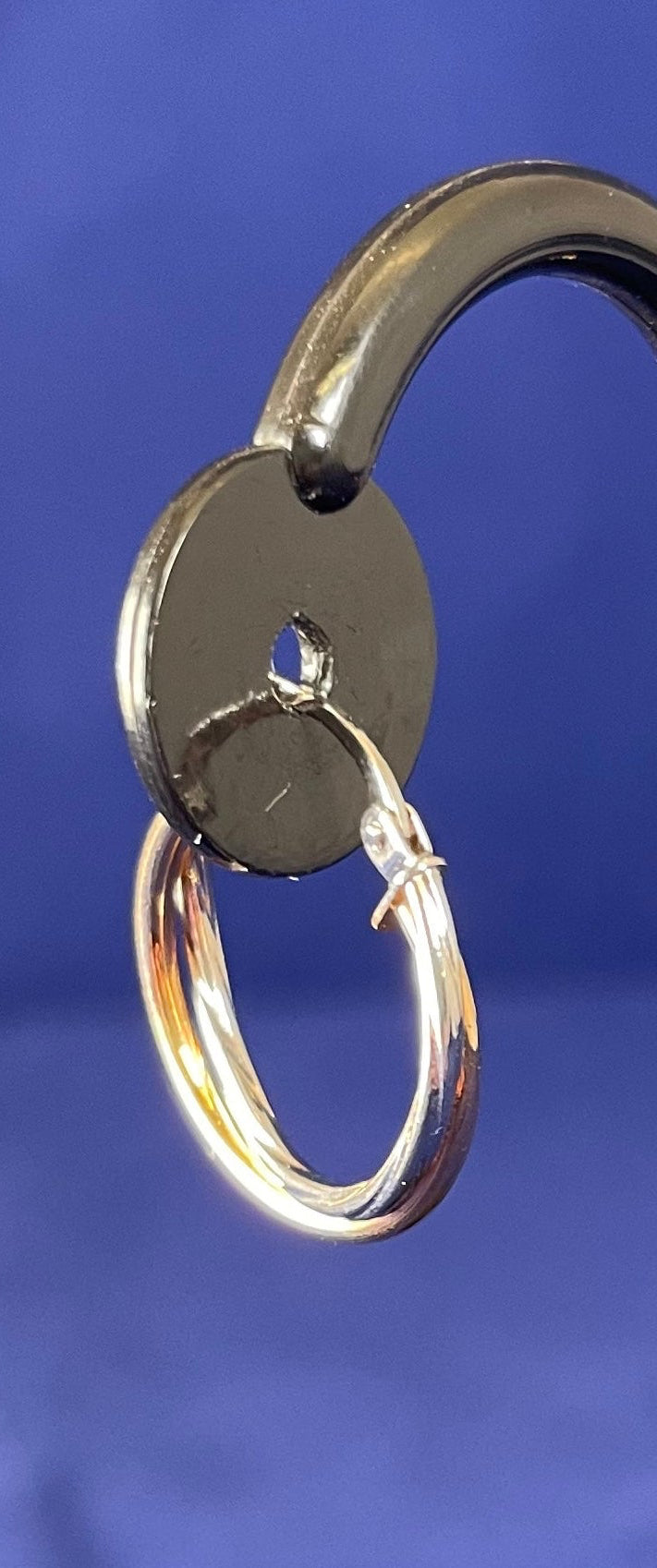 9ct White & Yellow Gold Russian Hoop Earrings