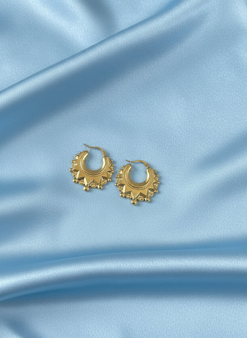 9ct Yellow Gold Creole Hoop Earrings